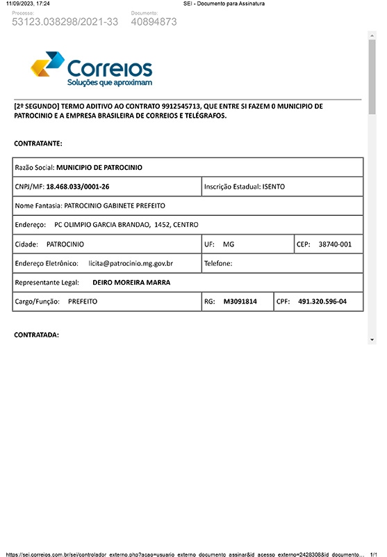SEI   Documento para Assinatura