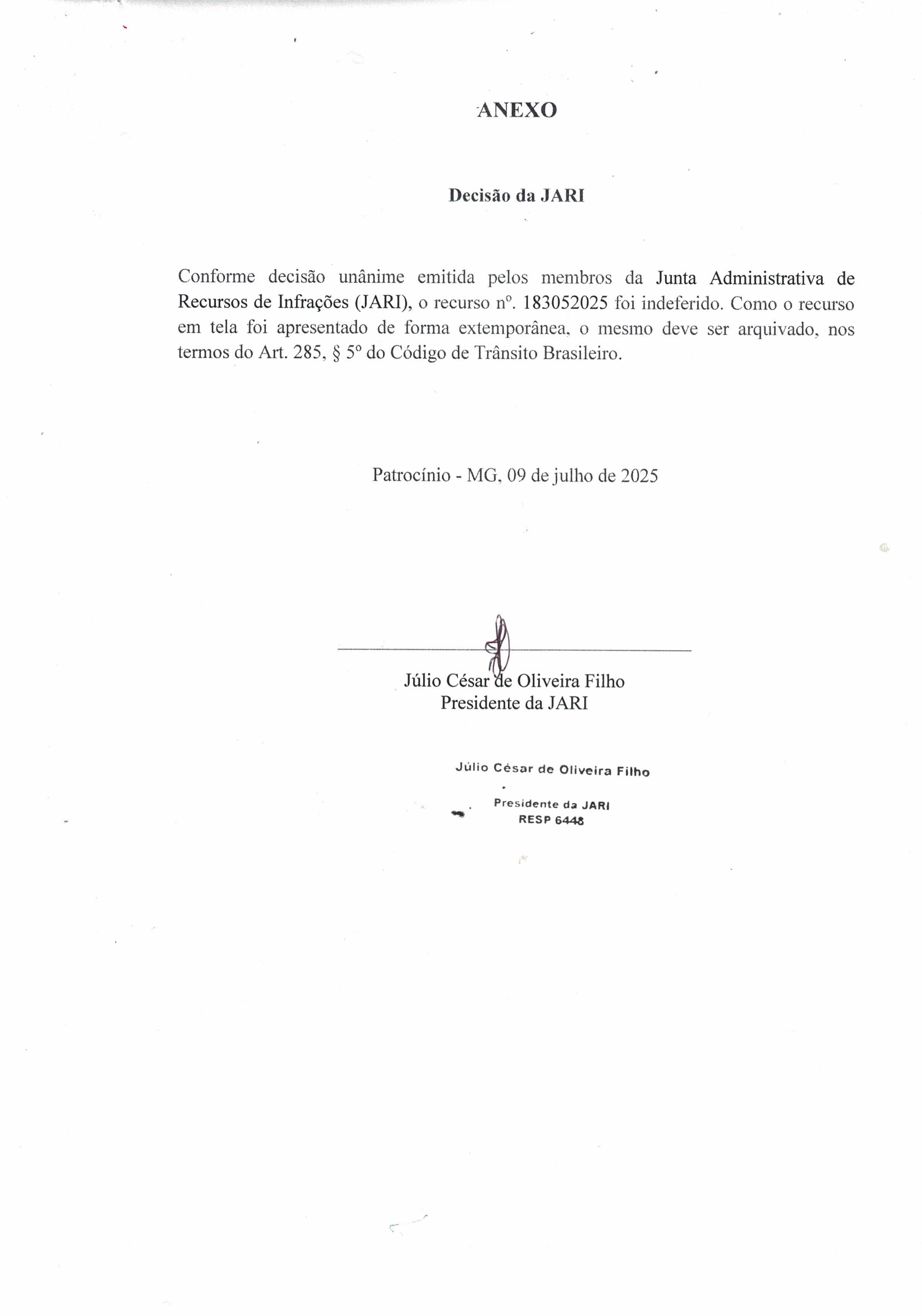 Resultado RECURSO 1ª INSTÂNCIA   003b nº 183052025